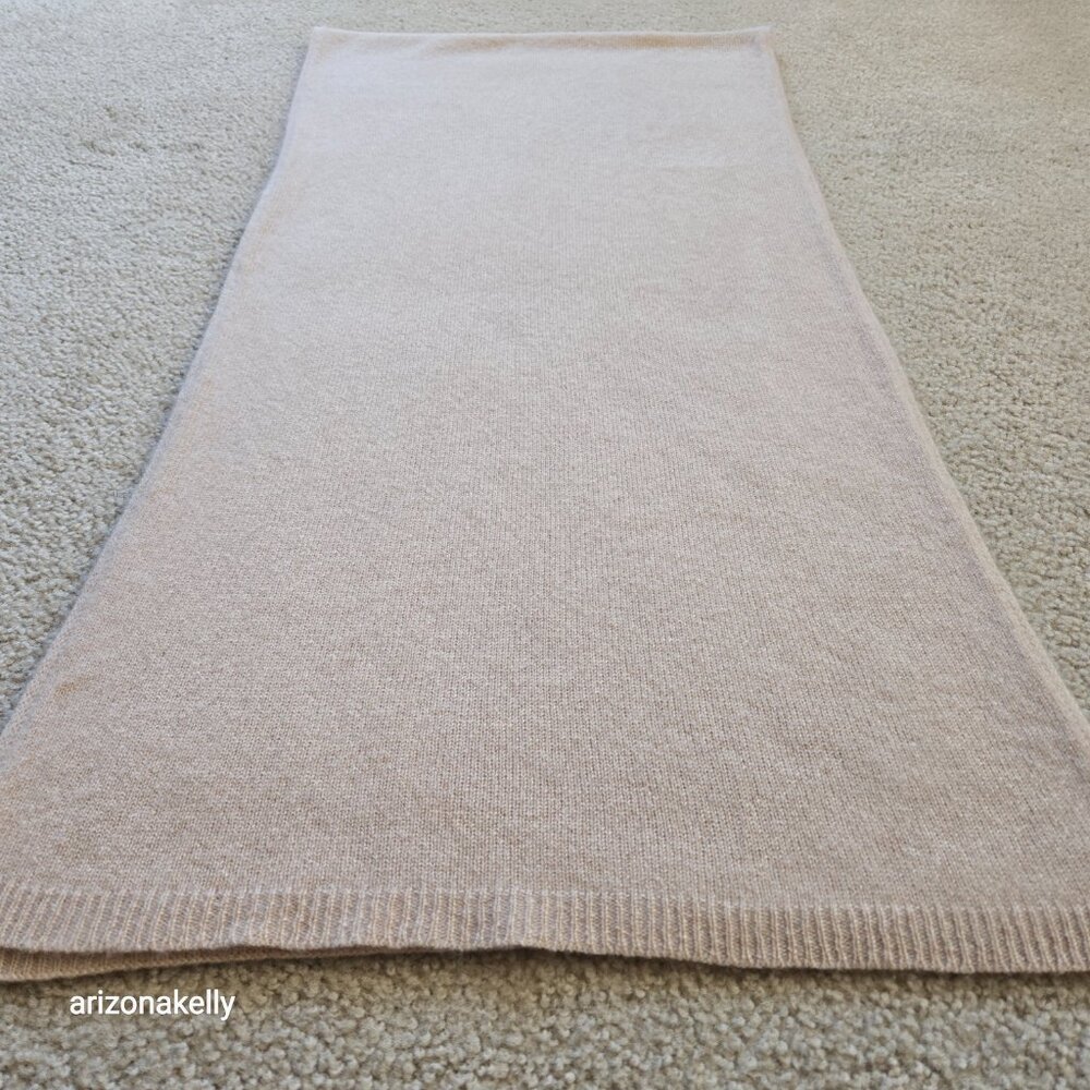 Thicker Cashmere Knit Scarf Tan - Picture 7 of 10